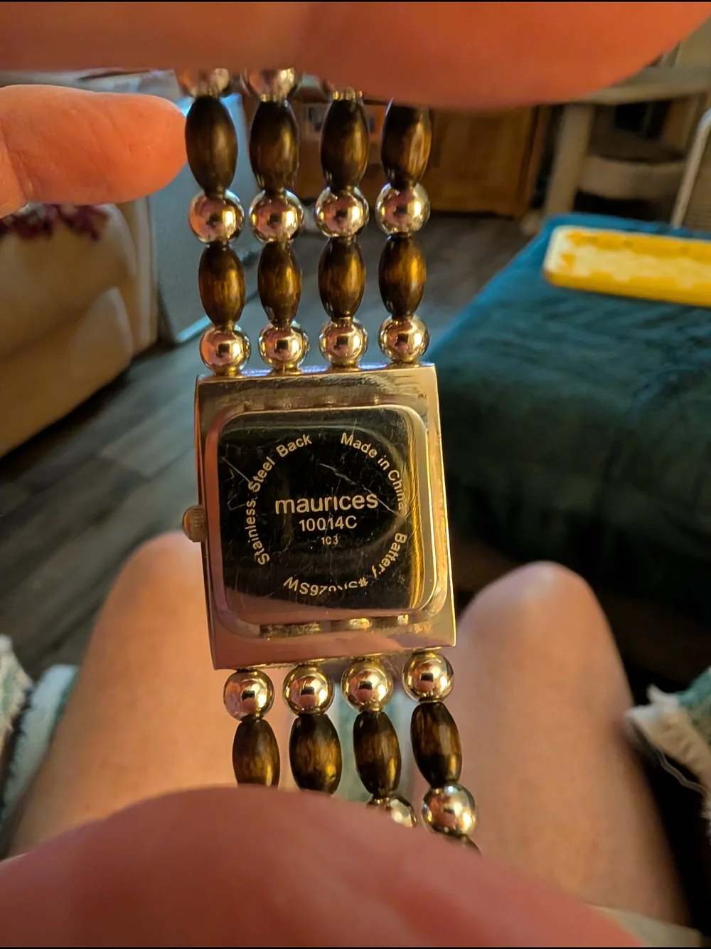 Vintage Maurices Silver-Tone Beaded Bracelet Watch Brand New Battery